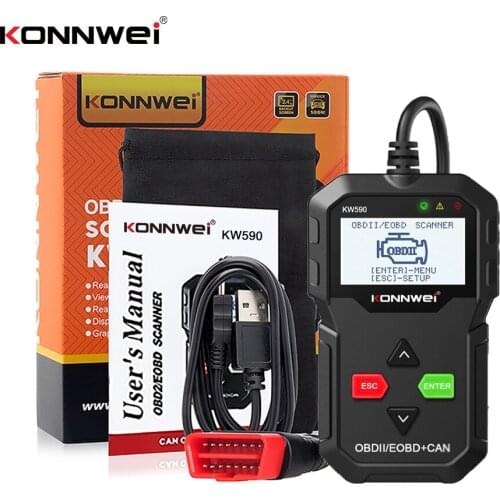 KONNWEI KW590 OBD Diagnostic Tool Car Code Reader automotive OBD2 Scanner Support Multi-Brands Cars&languages for Auto Obd2 Tool