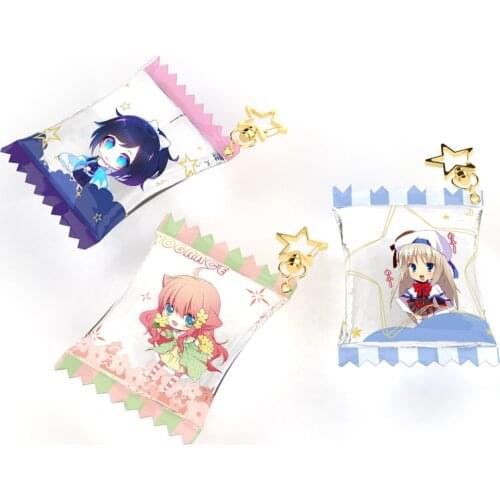Vograce custom plastic acrylic candy charm transparent keychain