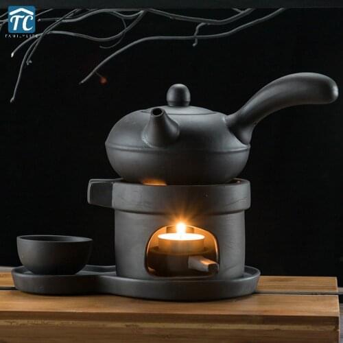 Warm Tea Maker Teapot Heating Base Ceramic Candle Tray Holding Furnace Warmer Wine Boiled Tea Heated Insulation Base Coffee