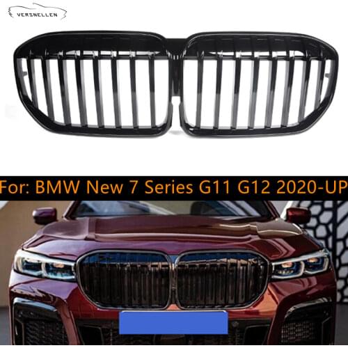 Glossy Black Front Kidney Grille for BMW 7 Series G11/G12 LCI 2020 Front Grille Car Refit Bumper Racing Grills Single Slat Line