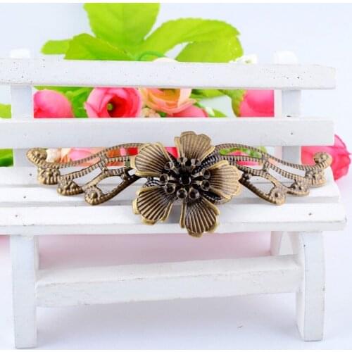 Free shipping Retail 2 Antique Bronze Filigree Flower Wing Wraps Connectors Crafts Gift Decoration DIY Findings 9.7x3.4cm F0365