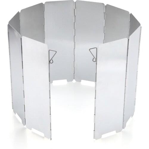 10 Plates Outdoor Gas Stove Wind Shield Foldable Camping Cooking Burner Windproof Screen Aluminium Alloy Picnic Stove Windshield