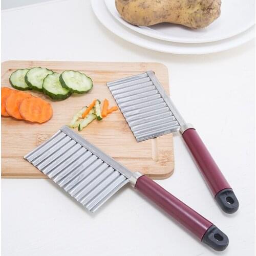 Potato Wavy Edged Knife Stainless Steel Kitchen Gadget Vegetable Fruit Cutting Tool Kitchen Accessories French Fries Machine