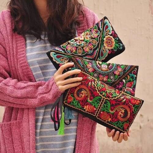 Clutch Bag for Women Phones Zero Wallet Embroidered Hand Embroidery Fashion Female Package Purses and Handbags Luxury Designer