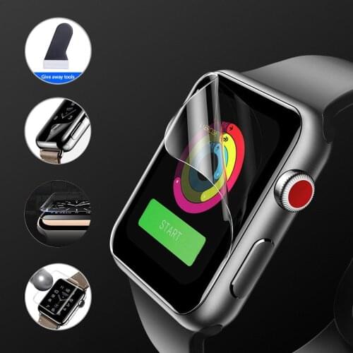Waterproof screen protector for apple watch SE 6 5 4 3 38MM 40MM 44MM 42MM Not Tempered glass soft film for Iwatch 1 2 case