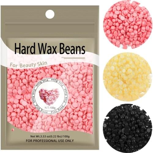 100g/Pack Rose Honey Wax Beans Depilatory Hot Film Wax Pellet Bikini Legs Arm Body Face Hair Remove Solid Bean for Women Men