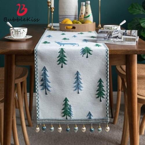 Bubble Kiss Table Runners Modern Luxury Classic Embroidery Home Polyester Fashion Tea Table Cover Refrigerator Wardrobe Flag