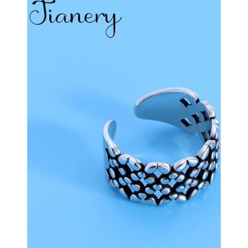 JIANERY Bohemian Vintage Silver Color Hollow Rings For Women Female Fashion Party Jewelry Wedding Gifts