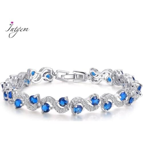 925 Silver Fashion Design Trendy White Gold Color Bracelet AAA Cubic Zirconia Stone Bracelet for Women Jewelry Gifts Wholesale