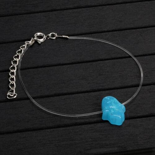 Fashion Hamsa Opal Hand Bracelet Transparent Fish Line Chain Bracelet for Women Blue Pink Charm Jewelry Dropshipping
