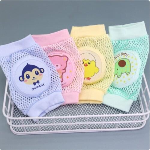 1 Pair Infant Knee Pads Kids Crawling Elbow Cushion Protector Kneecaps Baby Boy Girl knee Pad protection Cute Cartoon Leg Warmer
