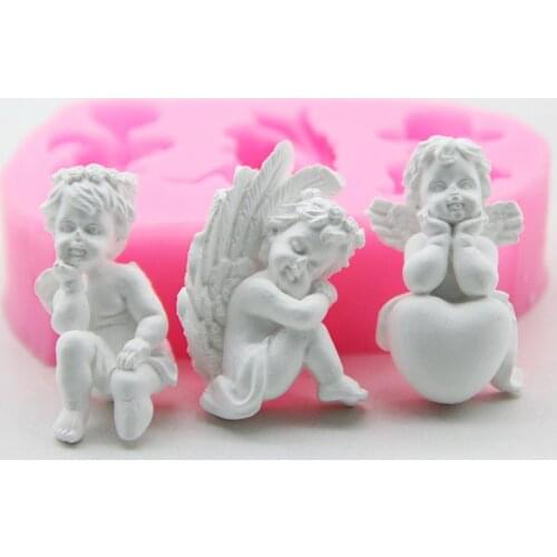 1pcs 3 Style Little Angel Molds DIY Silicone Fondant Cupid Cake Tools Chocolate Mold Candy Clay Resin Craft Resin Decorative