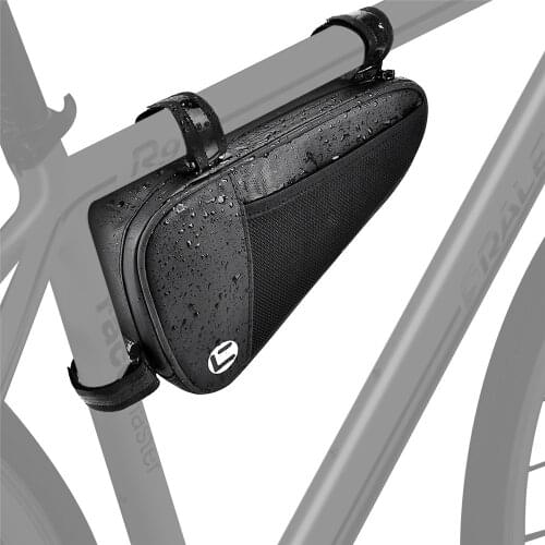 1pc Polyester Bicycle Triangle Frame Bag Waterproof Reflective Mountain Bike Front Top Tube Storage Pack for Cycling