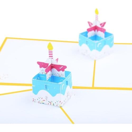 10pcs Handmade Kirigami Origami Candle 3D Pop UP Greeting Invitation Card For Wedding Birthday Party Gift