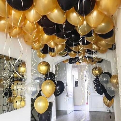 18pcs golden metallic glossy balloons confetti latex balloons birthday party decoration kids adult Globos Easter party supplies