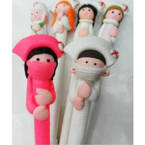 180pcs Creative Doctors and Nurses Souvenirs/Nurses Day Gift/Fimo Gift Pen/Hospitals and Clinics Gifts/Nurse Pen ZA1819