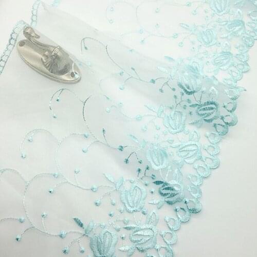 2Yards 26cm Width Embroidery Trim Lace Mesh Fabric For Dress Home Textile Material DIY Handmade Accessories Curtain Decor