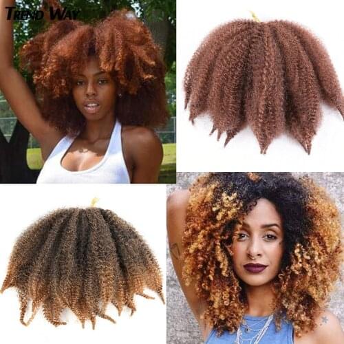 Afro Kinky Marley Braid Hair Crochet Braids Synthetic Hair Extensions Brown Black Blue Soften Cuban Marley Twist Braiding Hair