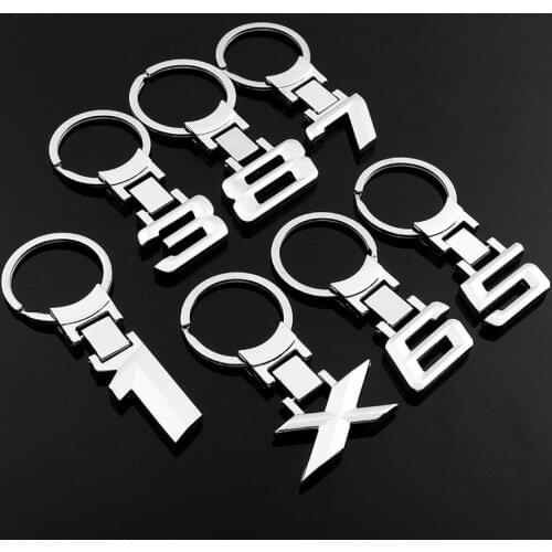 3D Metal Styling X 1 3 5 6 7 8 Number Series Pendant Car Keyring Keychain Auto Key Ring Chain Automobile Decorative Accessories