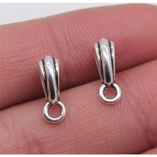 20pcs Charms Bail Beads For Jewelry Making 4x13mm Antique Silver Color For Jewelry Making Diy Jewelry Accessories