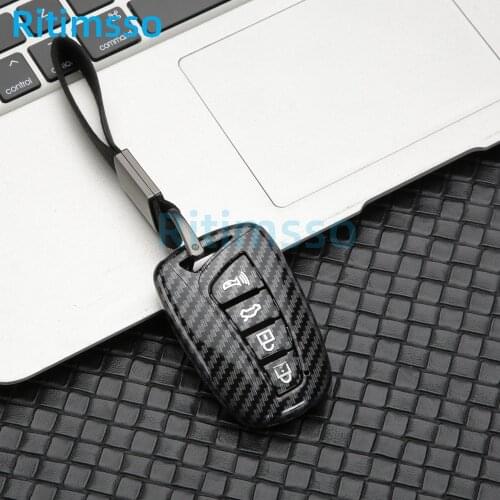 Carbon Fiber Pattern Car Key Case Cover for Hyundai Grand Santa Fe IX45 GENESIS EQUUS AZERA 2013 2014 2015 2016 Accessories