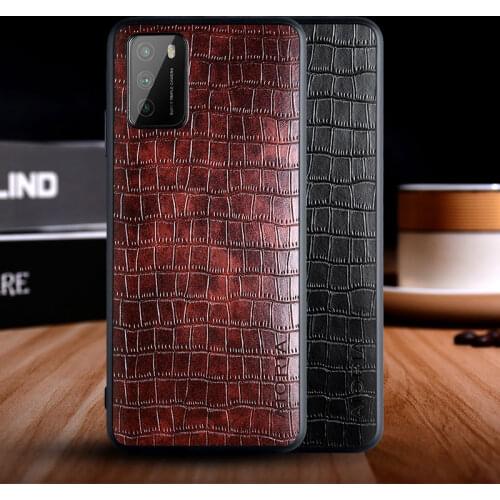 Case for Xiaomi Poco M3 Pro funda luxury crocodile pattern leather soft TPU hard phone cover for Xiaomi Poco M3 case capa