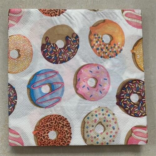 Decoupage wedding napkins paper tissue cake donuts ice cream party decor hotel restaurant home serviettes handkerchief 20 towel