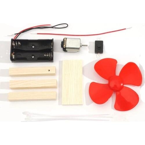 Kids 4 Wind Generator Fan Motor Model, Smart Toy Physics Assemble Kit, DC Generator Windmill, 6-14 Years Fitment