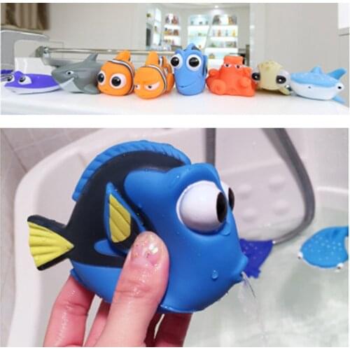 Baby Bath Toys Finding Nemo Dory Float Spray Water Squeeze Toys Soft Rubber Bathroom Play Animals children Bath Clownfish Toy