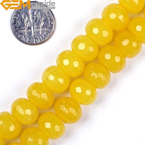Gem-inside Natural faceted gemstone Rondelle Jades Beads For Jewelry Making Bracelet Necklace DIY Gifts Wholesale New