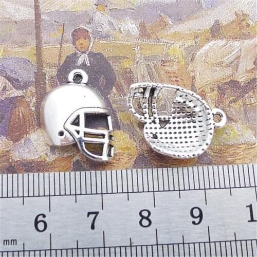 Football Rugby Helmet Charm Pendants Jewelry Making Finding DIY Bracelet Necklace Earring Accessories Handmade 5pcs