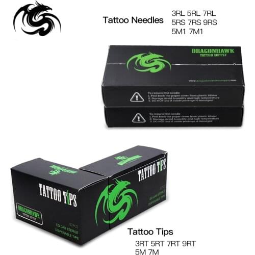 Tattoo Needles Cartridges Set 100pcs Disposable Mixed Tattoo Needles & 100pcs Assorted Tattoo Needles Tubes Includes Tattoo Tips