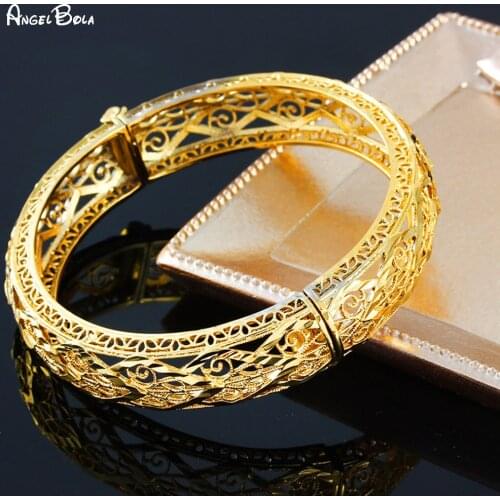 Indian African Womens Fashion Gold Plaid Charm Bracelet Islamic Muslim Luxury Jewelry Ladies Bracelet Wedding Party Gift