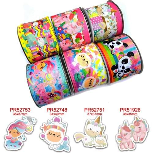 Cartoon characters printed grosgrain ribbon 42749
