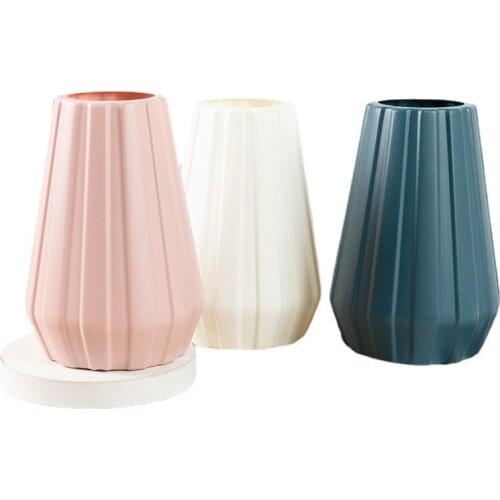 Creative Plastic Vase Florarium Home Living room Office desk Decoration and accessor Vases for interior Artificial Dried Flowers