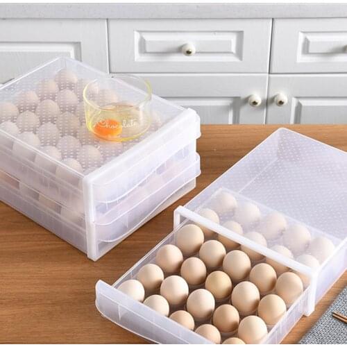Kitchen Refrigerator Egg Storage Box Eggs Holder Food Storage Container Case Neat Space Saving Box Food Organizer