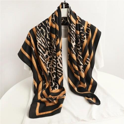 Square Twill Scarf For Women Headscarf Female Shawl Print Foulard Hijab Neckerchief Ladies Headband Hair Wrap Bandana New