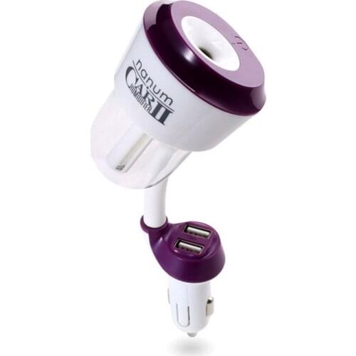 Mini Car Aroma Humidifier Fresh Air Dual USB Port Charger Car Air Purifier Car Essential Oil Purifying Charging Fashion