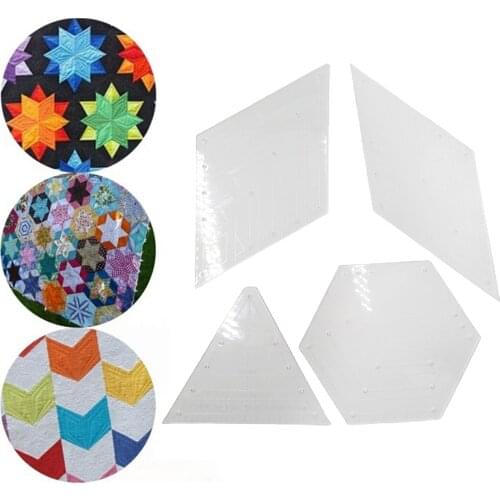 4 Pack Multifunctional Quilting Ruler DIY Cutting Pattern Replenish