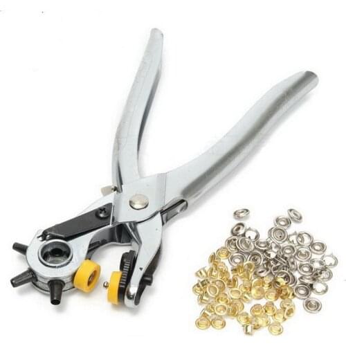 Multi-function Portable Puncher Heavy Duty Leather Hole Punch Hand Pliers Belt Holes Punches