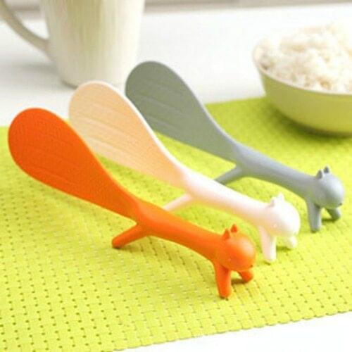 Cartoon Squirrel Spoon Non Stick Rice Paddle Ladle Lovely Meal Spoon Cooking Tools Kitchen Accessories