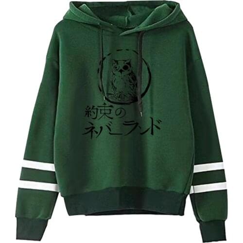 The Promised Neverland Hoodies Anime Cosplay Character Print Men Women Long Sleeve Loose Oversized 4XL Sweatshirt 2021 Top Hoody