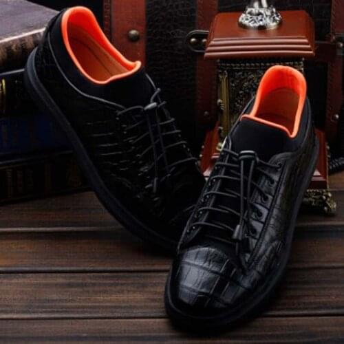 Ourui True Crocodile Leather Men Shoes Male Lace-up Leisure New Selling