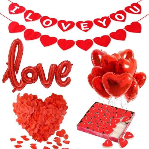 Behogar 107PCS Balloon Kit Heart Latex Metallic Sequins Balloons Chain Set for Wedding Anniversary room decor