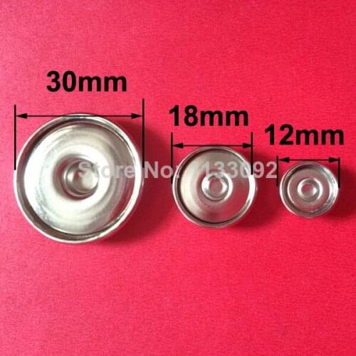 Wholesale 500pcs/lot Diy 30/18/12mm copper silver Button Stud Snap Jewelry press Button for diy snap leather bracelet