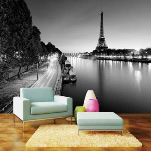 Paris Tower simple black and white landscape Wallpaper for Walls 3d Wall Paper TV Background Painting Mural decorate