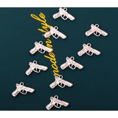 10Pcs Pistol Gun Charms Metal Punk Pendant Accessories Jewelry Making DIY Handmade For Bracelet Earring Necklace Crafts Supplies
