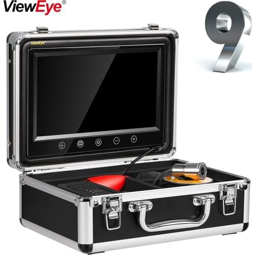 ViewEye Fish Finder Underwater 1000TVL 9" Color 12 LED Lights Controllable UnderWater Monitor Video Camera For Fishing Fishcam