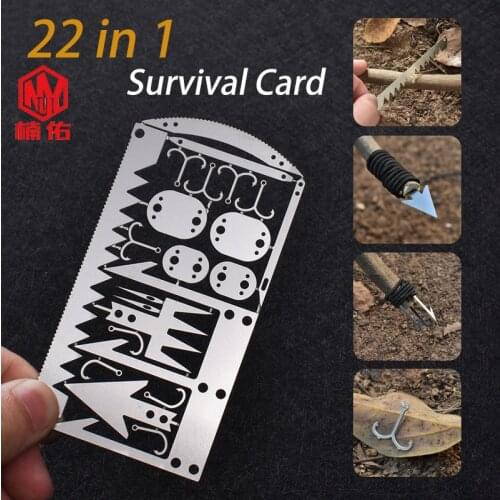 EDC Outdoor Camping Supplies Multifunctional Survival Tools Fishing Gear Fishing Hook Card Survival Tools First Aid Kit