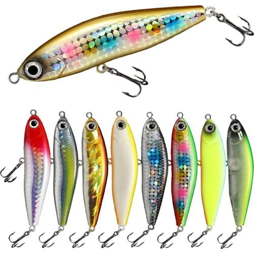 New 1PCS 70mm 14g Minnow Pencil Fishing Lure Sinking 3D Eyes Artificial Bait Long Casting VIB Wobbler Seabass Ice Fishing Tackle